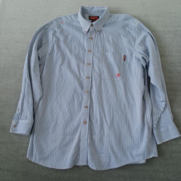 Ariat FR Shirt Mens 2XL Striped Work Flame Resistant Button Up HRC2 NFPA 2112 - Picture 1 of 13